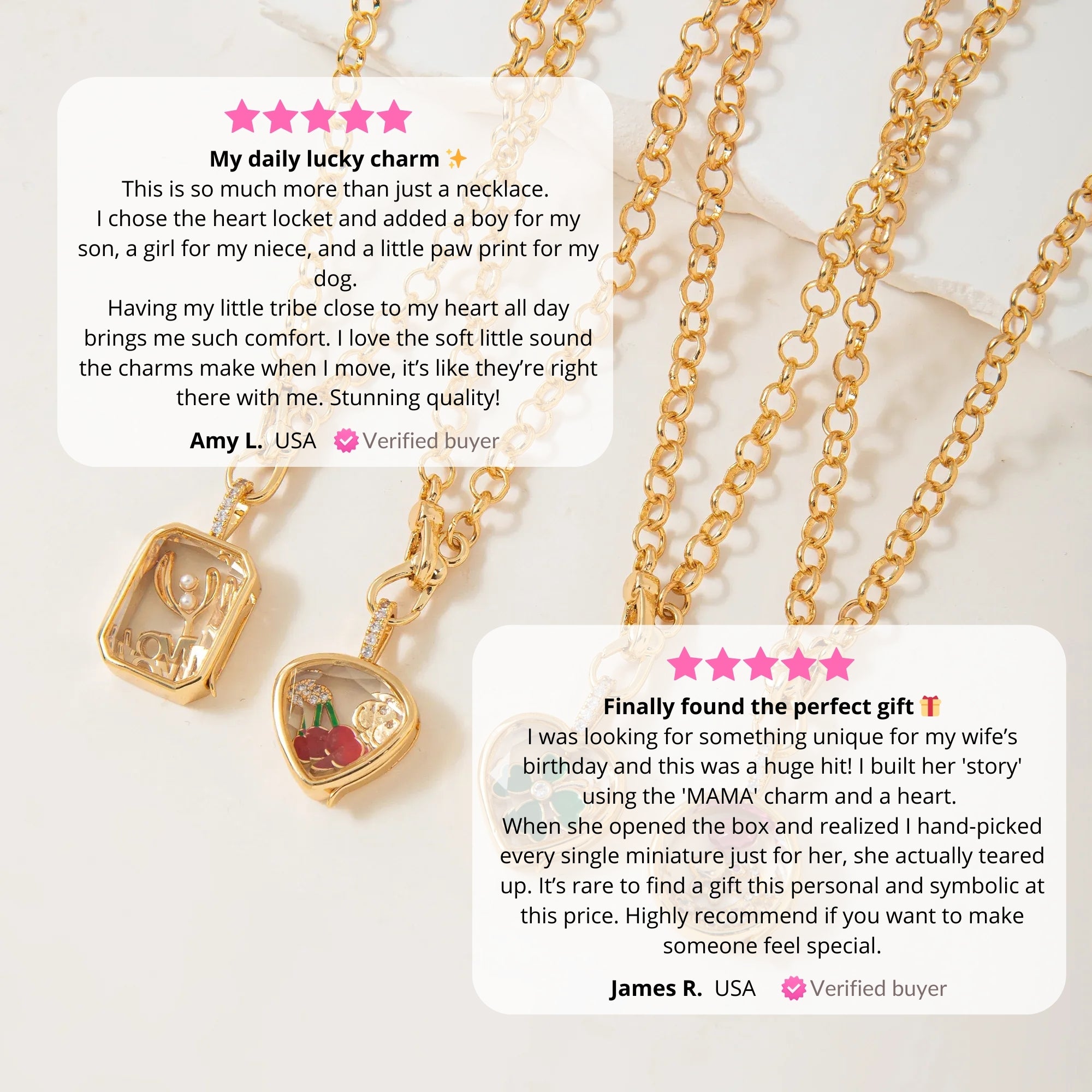 Floating Charm Locket - Gold Plated