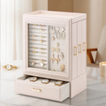 Jewelry Armoire — Vertical PU Leather HD Glass