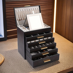 Jewelry Tower 5 Drawers — Curved Faux Leather