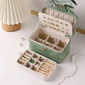 Jewelry Case — Embossed Floral PU Leather