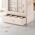 Jewelry Armoire — Vertical PU Leather HD Glass
