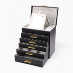 Jewelry Tower 5 Drawers — Curved Faux Leather