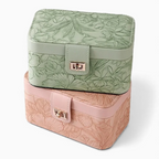 Jewelry Case — Embossed Floral PU Leather