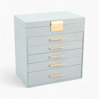 Jewelry Tower 5 Drawers — Curved Faux Leather