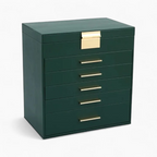 Jewelry Tower 5 Drawers — Curved Faux Leather